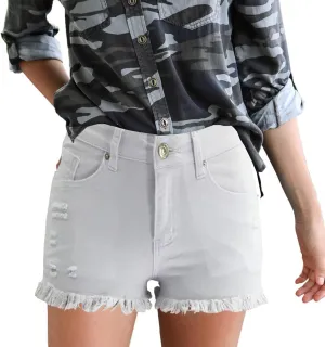 2025 Women Destroyed Denim Shorts High Waisted Raw Hem Shorts Sexy Ripped Jean Stretch Distressed Denim Short