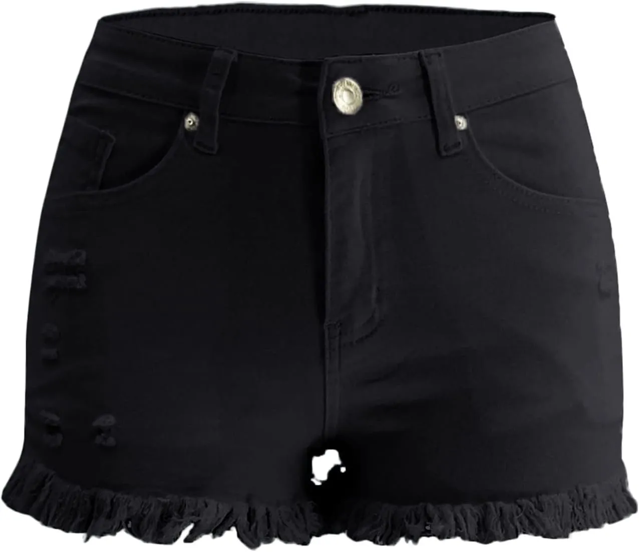 2025 Women Destroyed Denim Shorts High Waisted Raw Hem Shorts Sexy Ripped Jean Stretch Distressed Denim Short