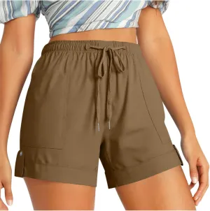 2025 Women's Cargo Shorts Casual Summer Elastic High Waisted Shorts Athletic Hiking Outdoor Outfits with Pockets