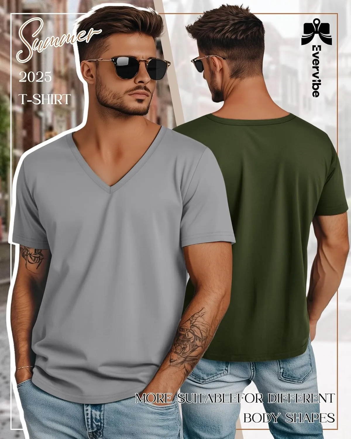 3 Pack Big and Tall Cotton Shirts for Men M-7XL Soft V Neck Shirt Plus Size Short Sleeve Tee Undershirt Casual Tops