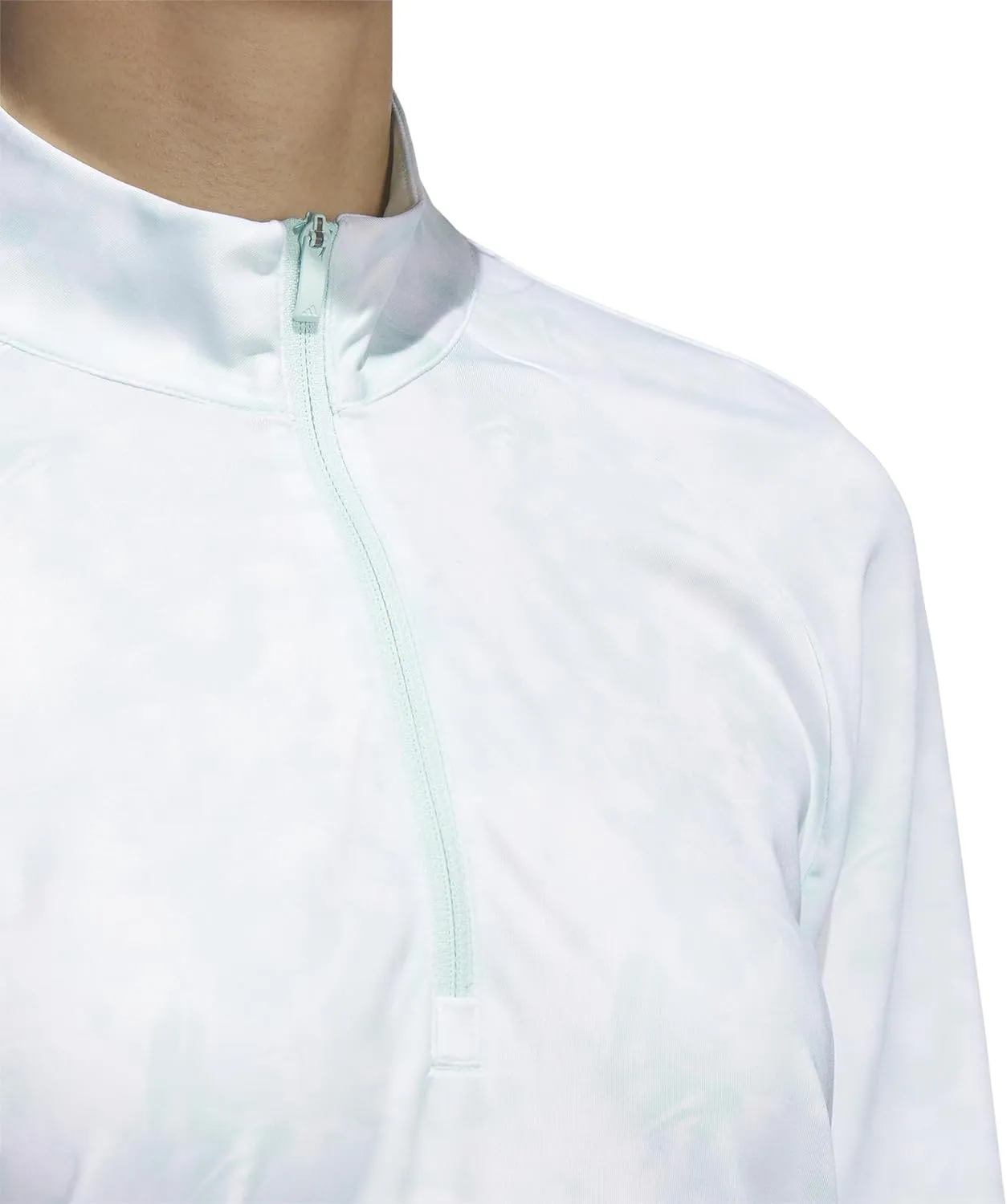 adidas Women's Essentials Long Sleeve Printed Mock Golf Polo Shirt