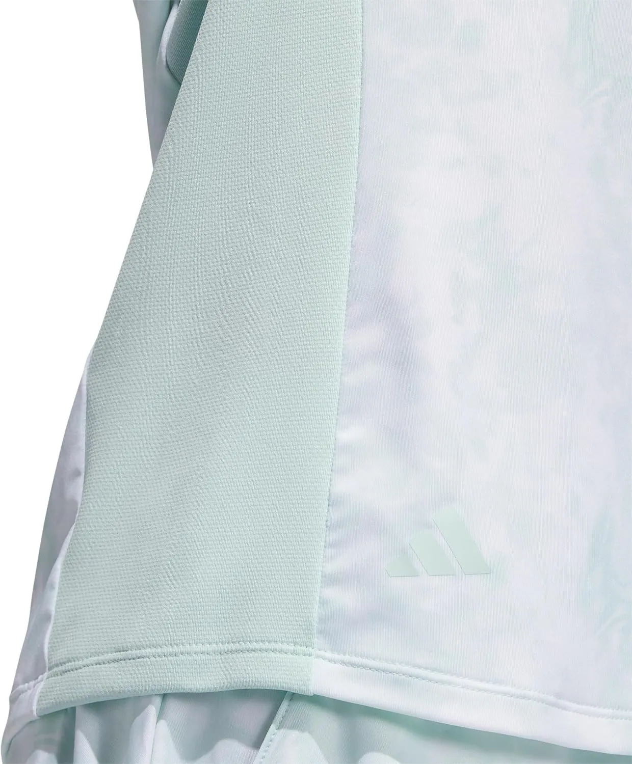 adidas Women's Essentials Long Sleeve Printed Mock Golf Polo Shirt