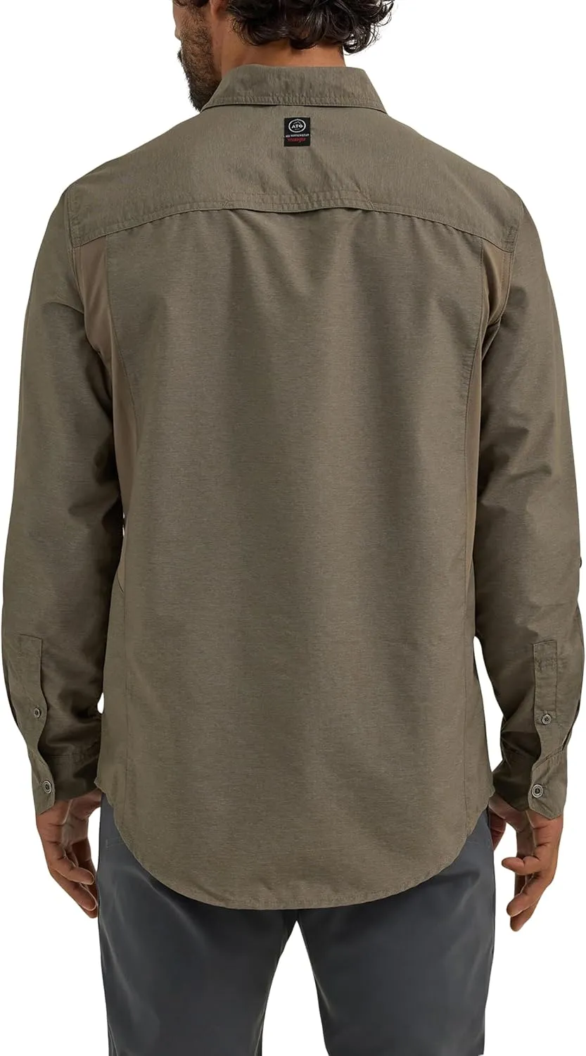 ATG by Wrangler Men's Long Sleeve Mixed Material Shirt