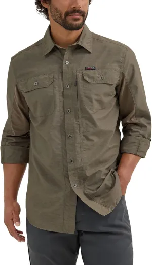 ATG by Wrangler Men's Long Sleeve Mixed Material Shirt