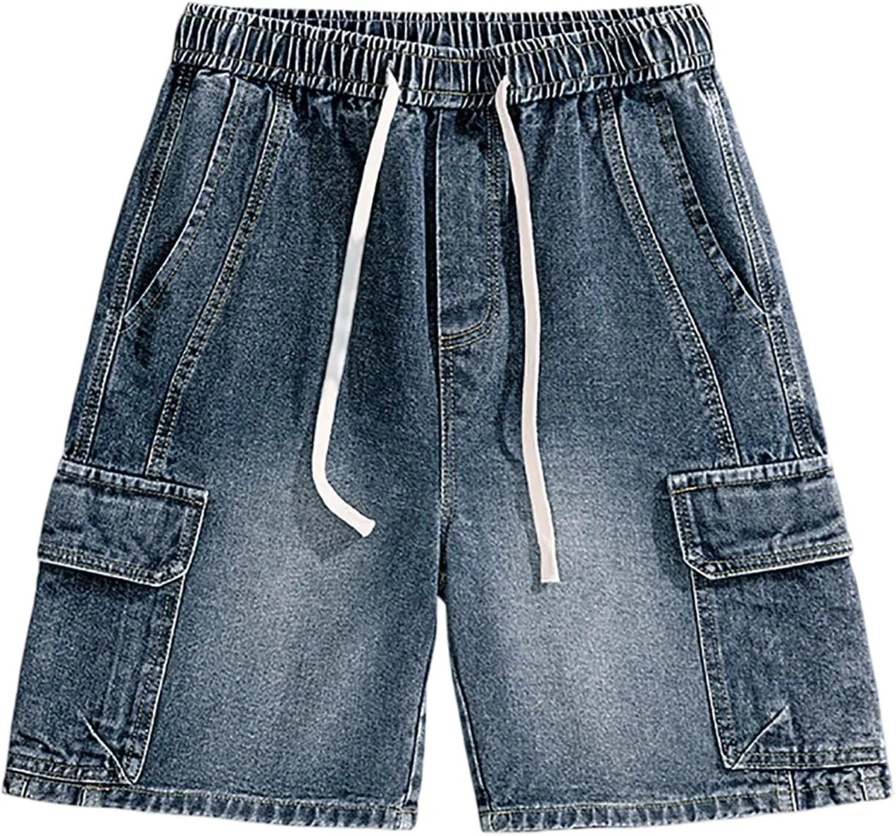Baggy Jean Shorts for Men Summer Casual Loose Fit Y2K Hip Hop Skateboard Denim Shorts Trendy Outfits