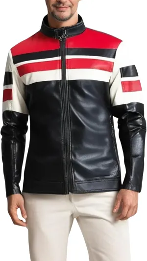 Bengbobar Men's Riding Jackets for Motorcycles Men Leather Biker Motorcycle Biker Waterproof Military Tops Full Zip Fall Coat