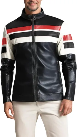 Bengbobar Men's Riding Jackets for Motorcycles Men Leather Biker Motorcycle Biker Waterproof Military Tops Full Zip Fall Coat