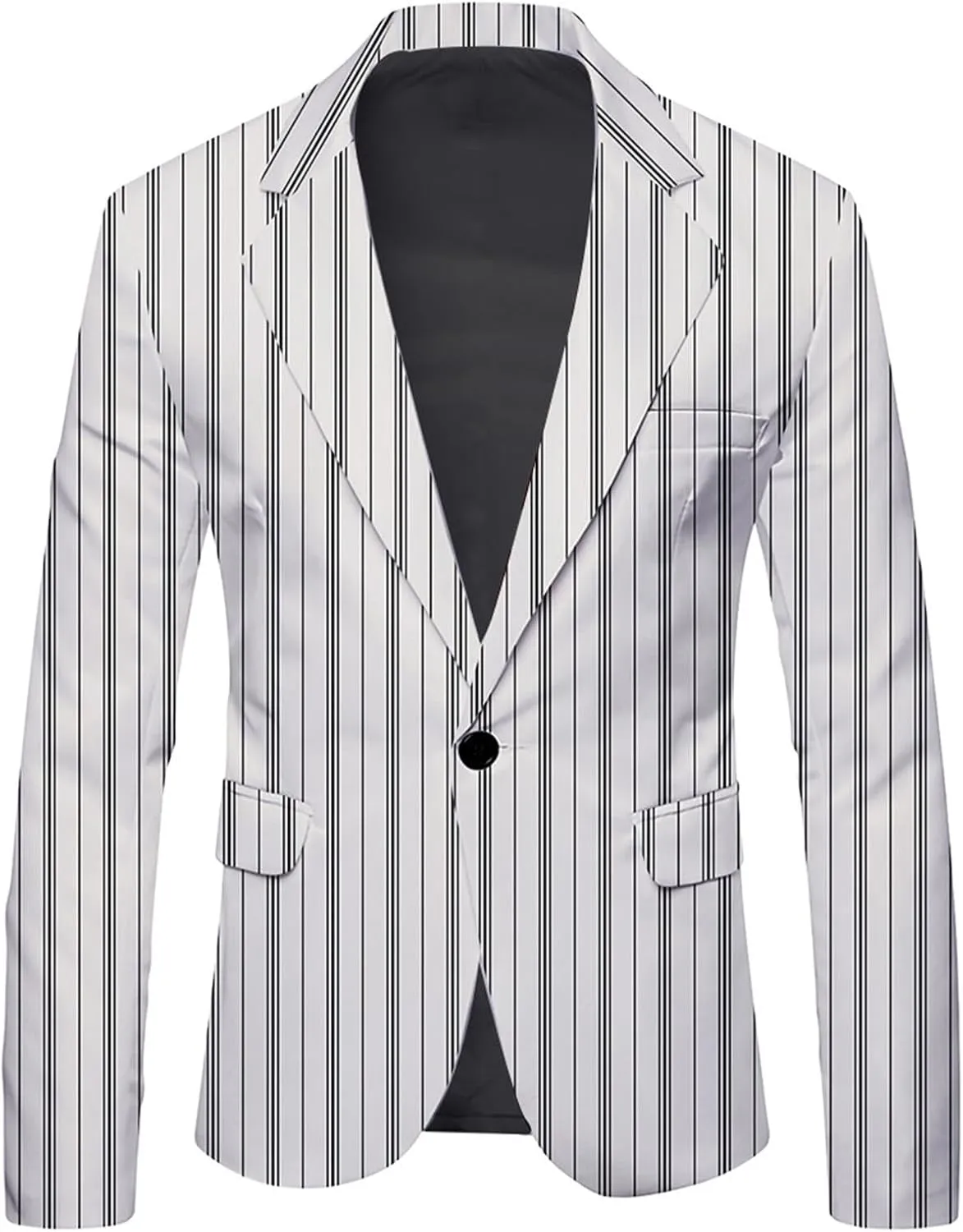 Blazer for Men Striped Polka Dot Leopard Lightweight Suit Jacket Slim Fit Casual Coats Work for Dinner,Prom,Wedding