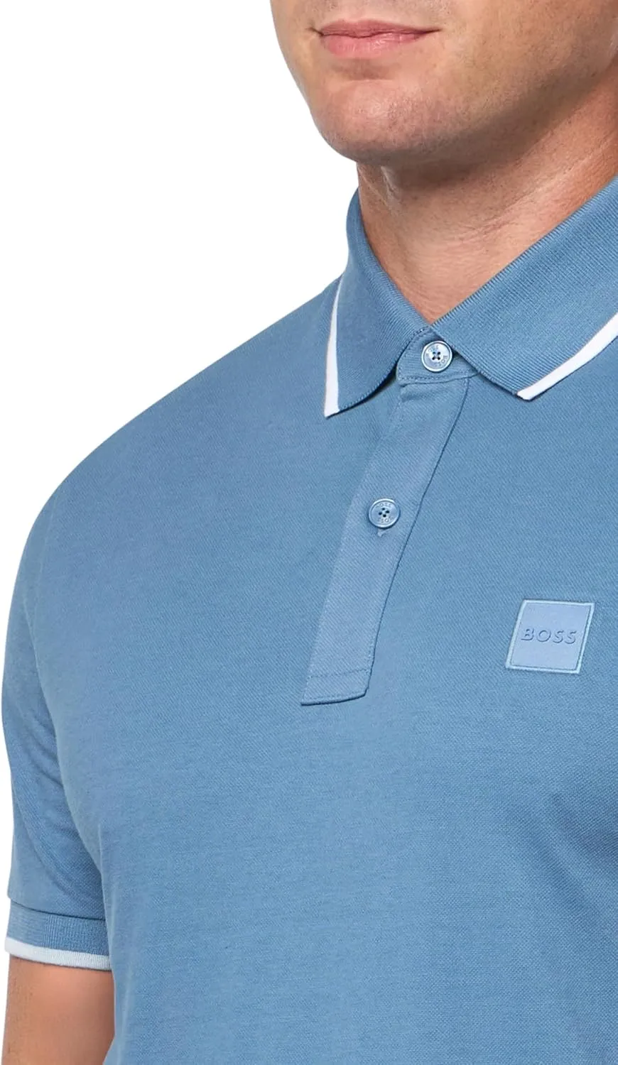 BOSS Men's Square Patch Logo Slim Fit Cotton Polo Shirt