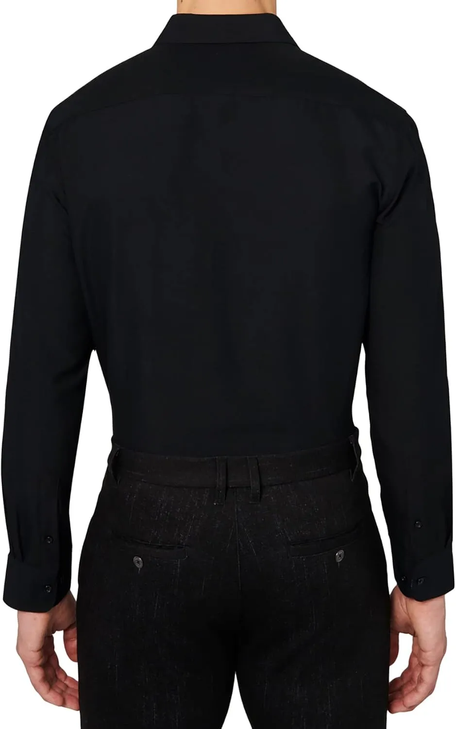 Calabrum Mens Long Sleeve Wrinkle Free Performance Dress Shirt