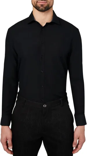 Calabrum Mens Long Sleeve Wrinkle Free Performance Dress Shirt