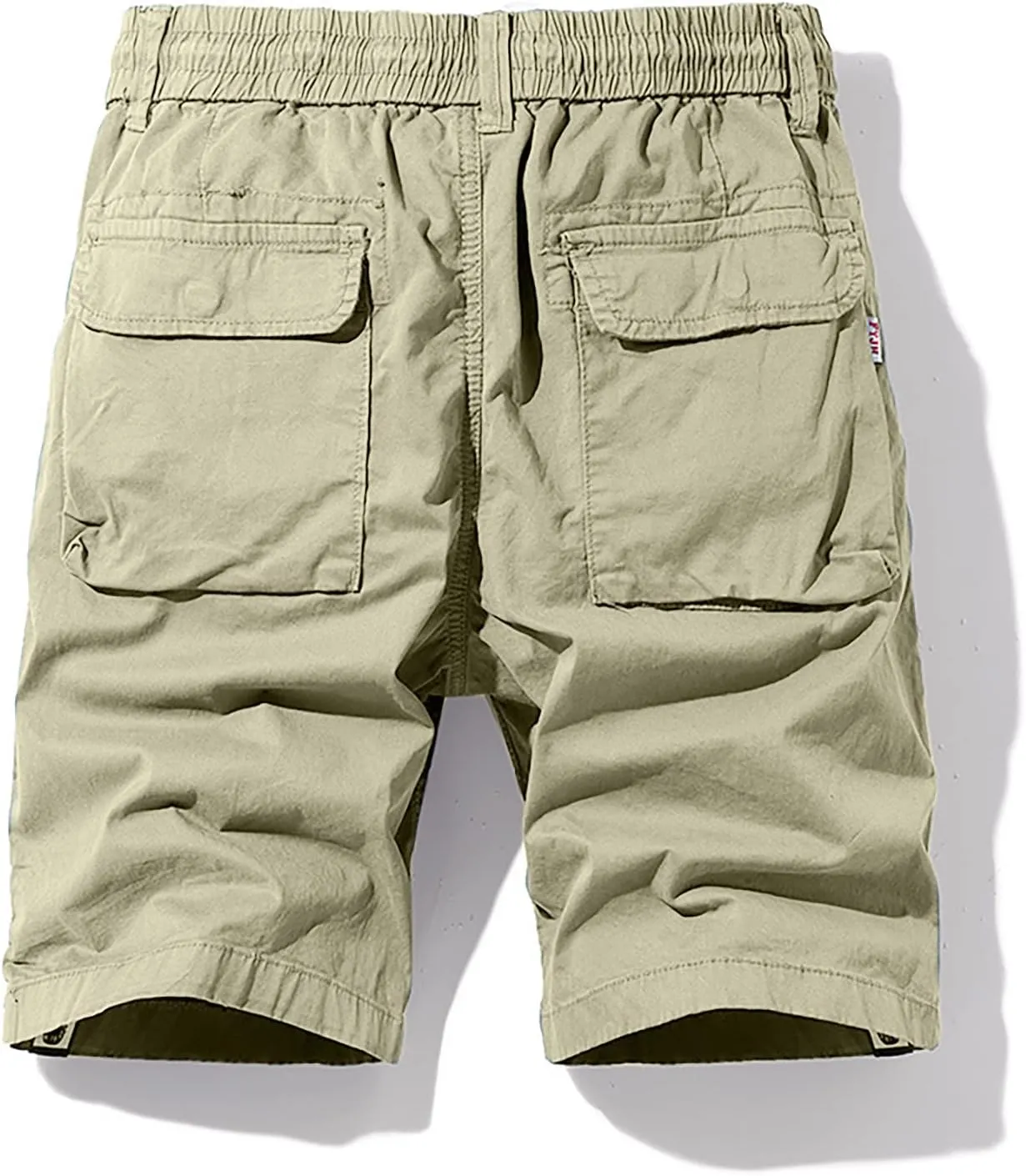 Cargo Shorts for Men Relaxed Fit Drawstring Elastic Waist Multi Pockets Tooling Shorts Classic-Fit Utility Shorts