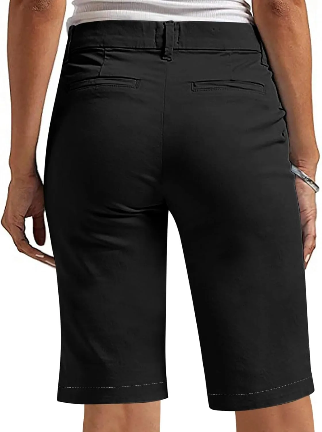 Chino Shorts for Women Dressy Casual 2025 Summer High Waisted Bermuda Shorts Straight Leg Hiking Vacation Outfits