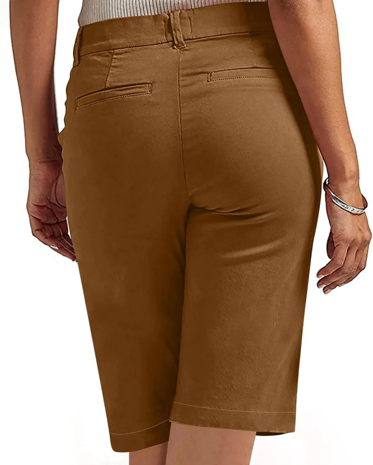 Chino Shorts for Women Dressy Casual 2025 Summer High Waisted Bermuda Shorts Straight Leg Hiking Vacation Outfits