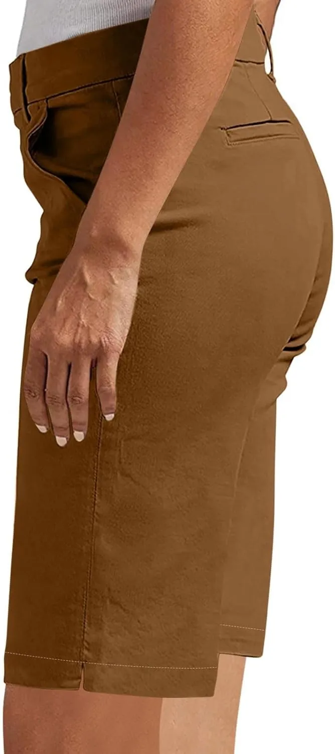 Chino Shorts for Women Dressy Casual 2025 Summer High Waisted Bermuda Shorts Straight Leg Hiking Vacation Outfits