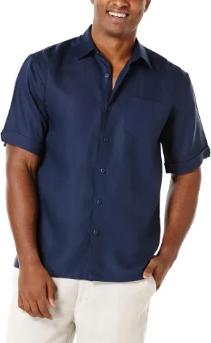 Cubavera Men's Chest Pocket Solid Short Sleeve Woven Shirt