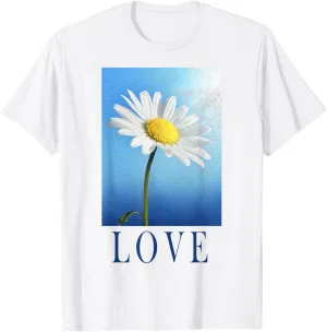 Daisy with Blue Background Sky Love Boho Flower T-Shirt