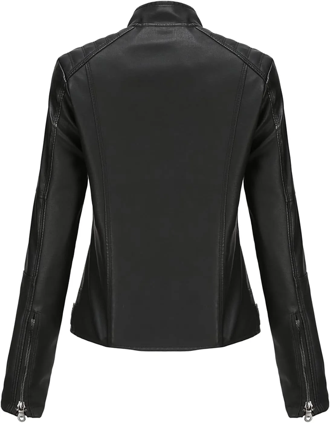 DEAR MODEL Faux Leather Jacket Women Bomber Jacket Women's Belted Motorcycle Jacket