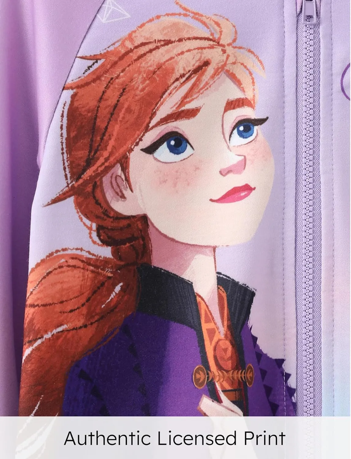 Disney Frozen Elsa Princess Moana Ariel Rapunzel Toddler Girl Varsity Bomber Jacket Lightweight Zip-up Sweatshirt 2-6T