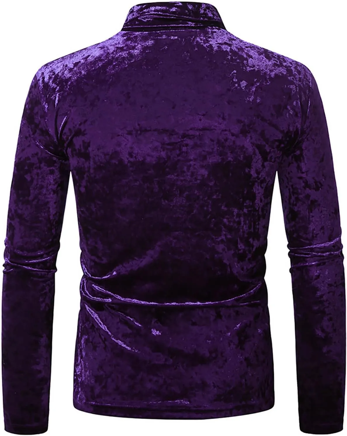 Dress Shirts for Men's Velvet Turtleneck Thermal Shirt Long Sleeve T Shirt Solid Slim Fit Shirt Tops for Wedding Party