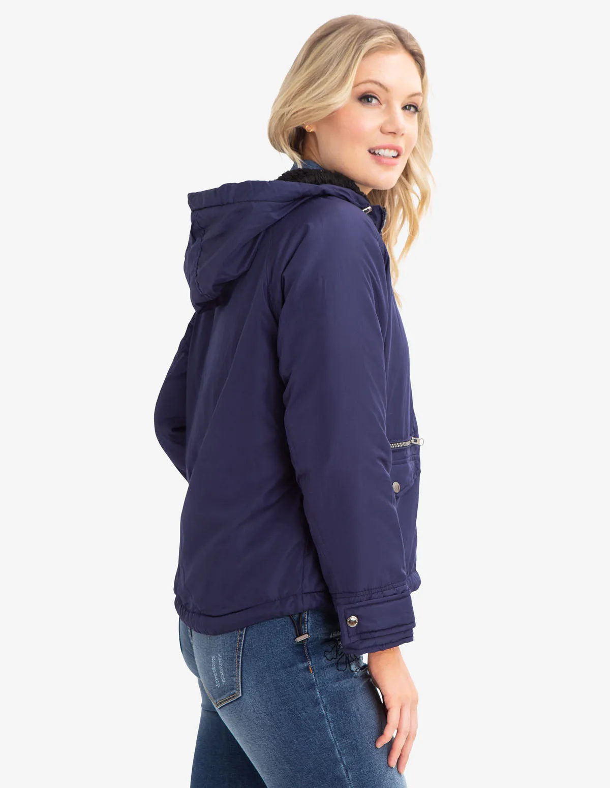 FLEECE LINED HOODED JACKET