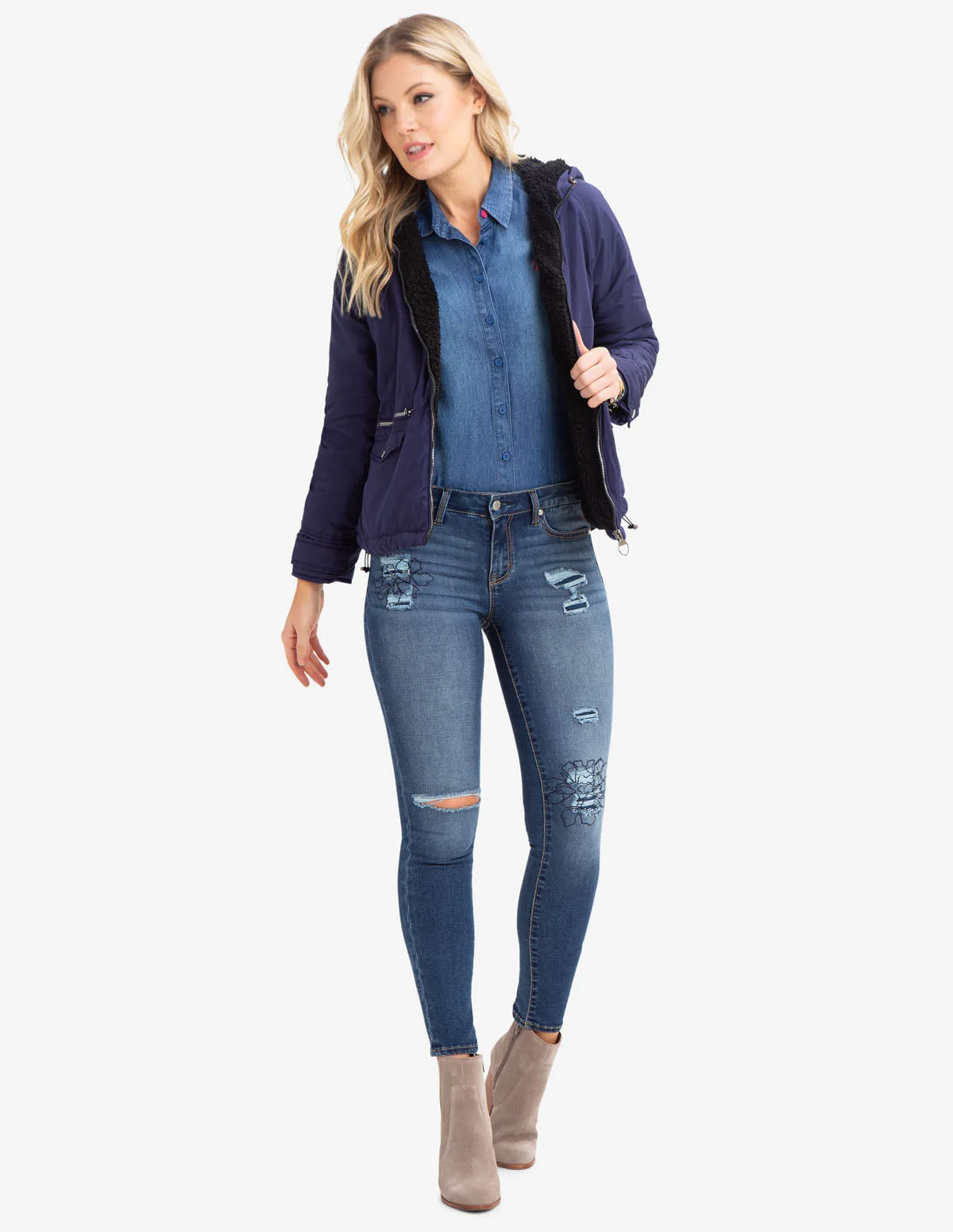 FLEECE LINED HOODED JACKET
