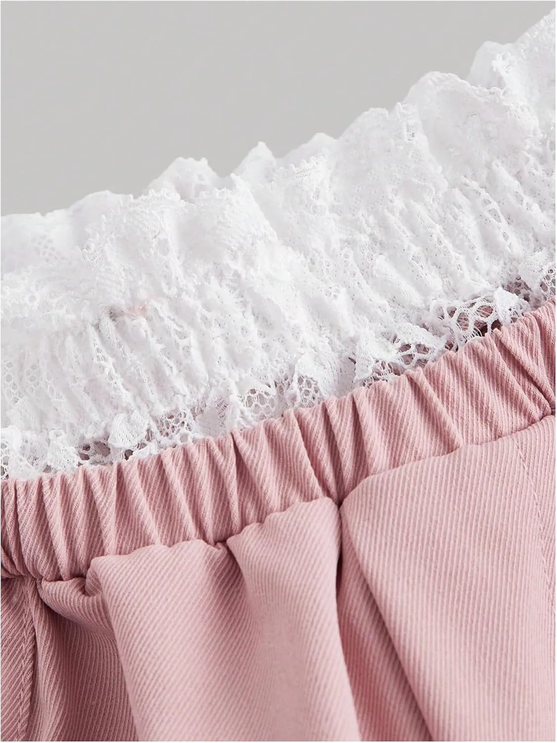 Floerns Women's Bowknot Side Lace High Waist Baggy Trousers Straight Leg Y2k Pants