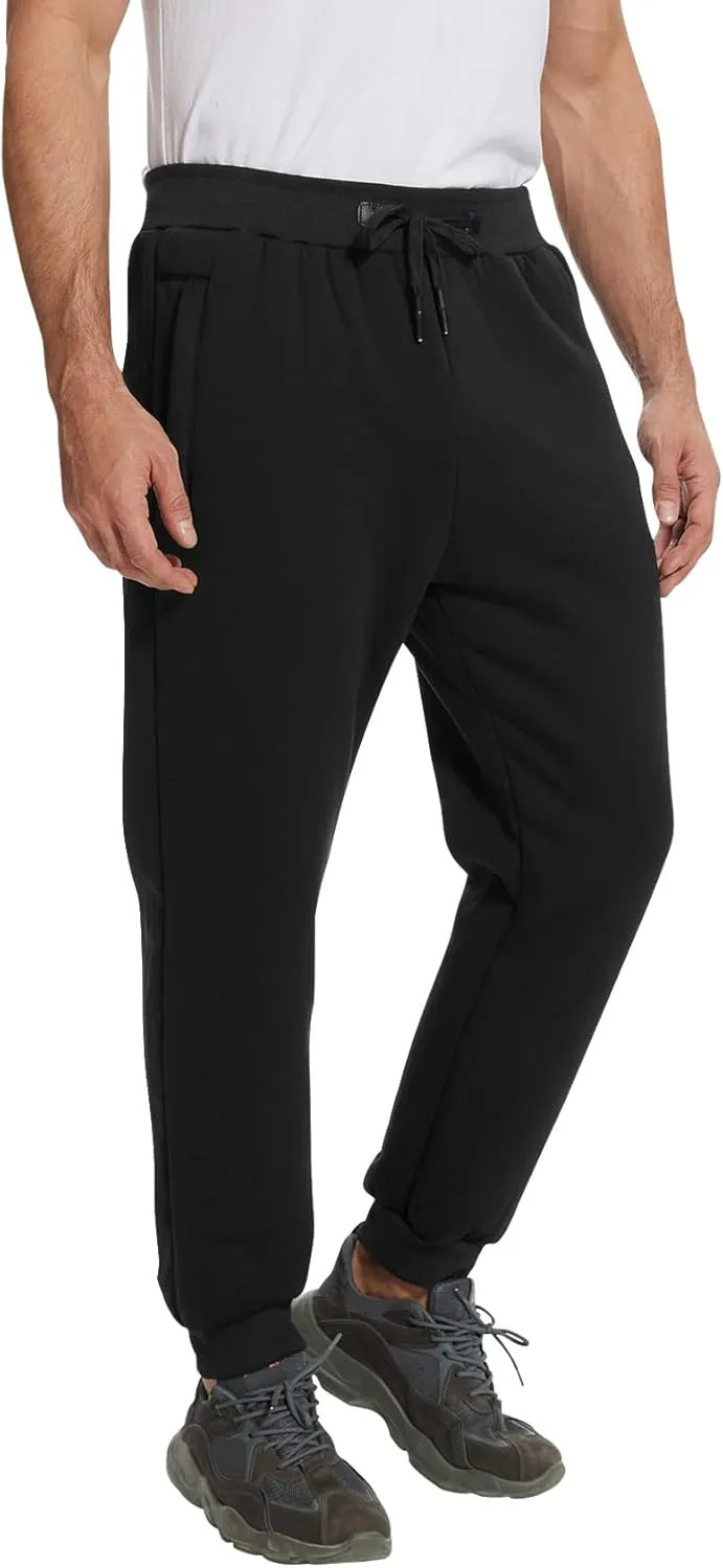 Flygo Men's Fleece Pants Winter Warm Joggers Pants Active Sherpa Lined Sweatpants