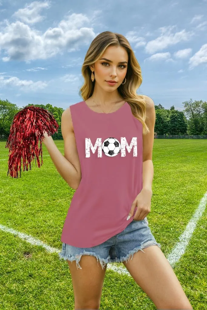 Football Tank Top for Women Soccer Mom Shirt Funny Football Graphic Tshirt Letter Printed Casual Summer Sleeveless Tops