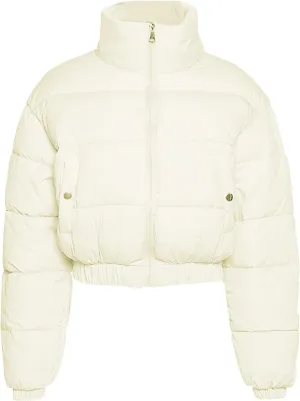 Gihuo Women' s Cropped Quilted Puffer Jacket Outerwear Coats