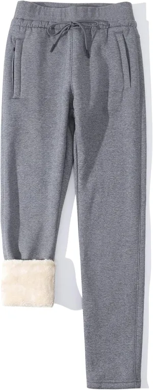 Gihuo Women's Winter Fleece Pants Sherpa Lined Sweatpants Active Running Jogger Pants