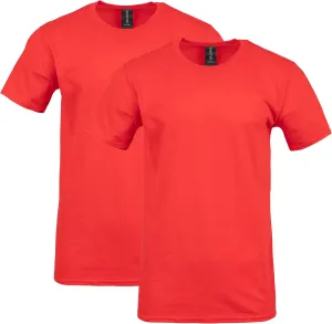 Gildan Adult Softstyle Cotton T-Shirt, Style G64000, Multipack, Red (2-Pack), Large