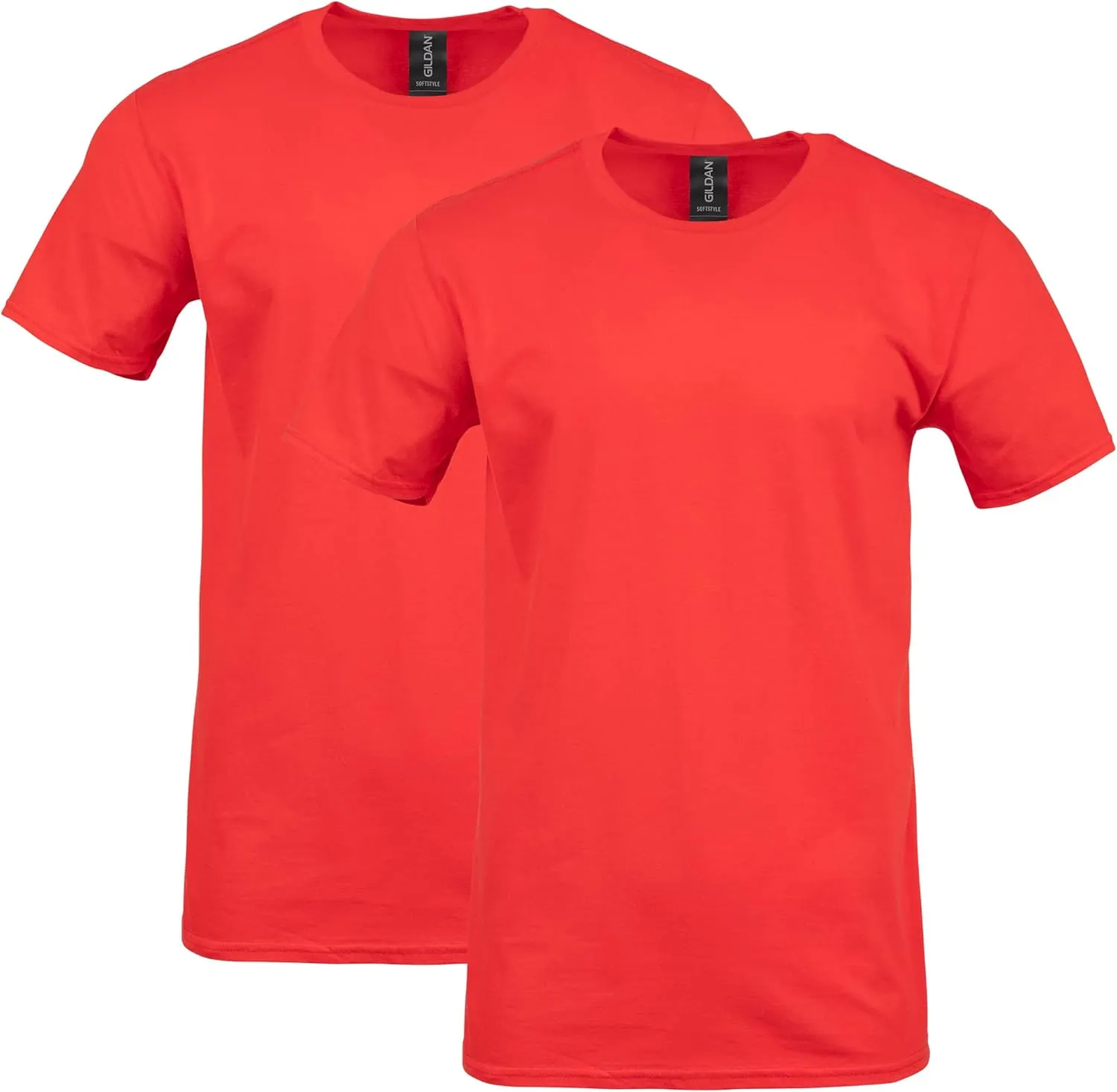 Gildan Adult Softstyle Cotton T-Shirt, Style G64000, Multipack, Red (2-Pack), Large