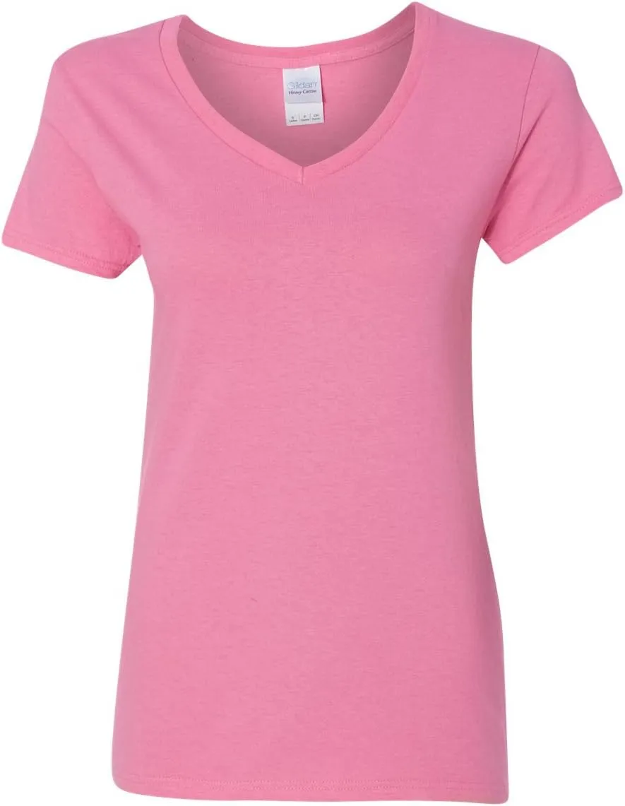 Gildan Women's Heavy Cotton V-Neck T-Shirt, 2-Pack