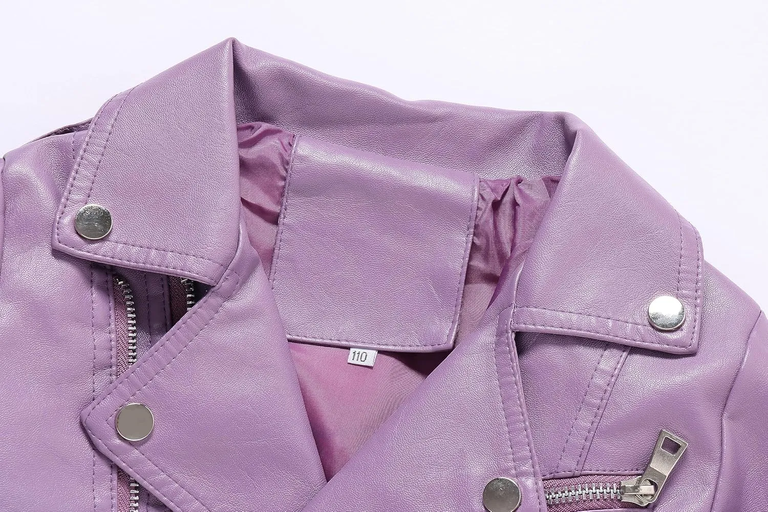 Girls Boys Biker Jacket Faux Leather Rivets Leather Motor Jacket Coat For Kids 3-16Years