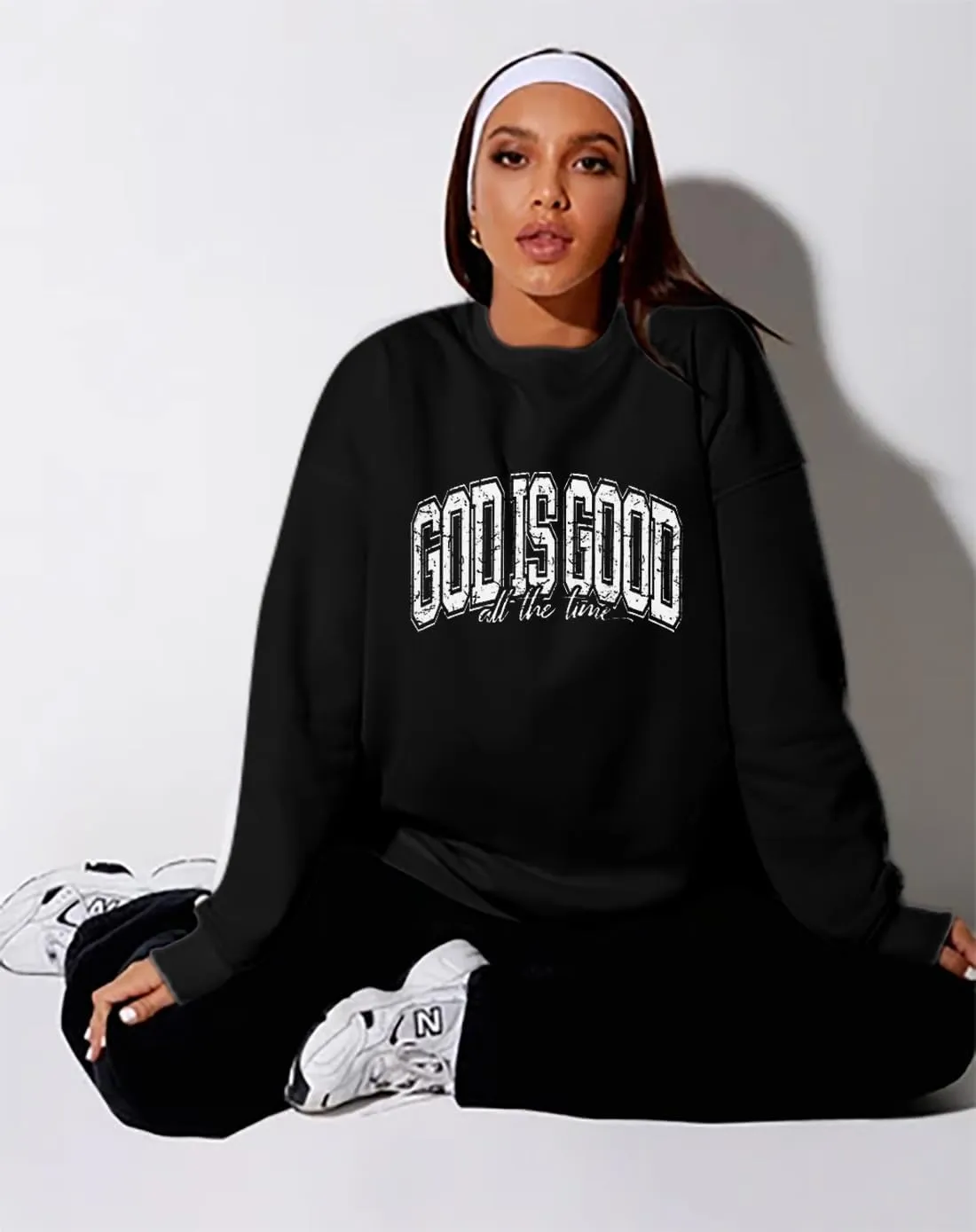God is Good Sweatshirt Christian Shirts for Women Oversized Jesus Religious Pullover Bible Verse Inspirational Tops