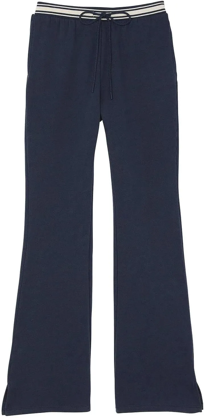 HeSaYep Women's Fleece Lined Sweatpants Winter Warm High Waisted Trousers Split Hem Flare Sweat Pants with Pockets
