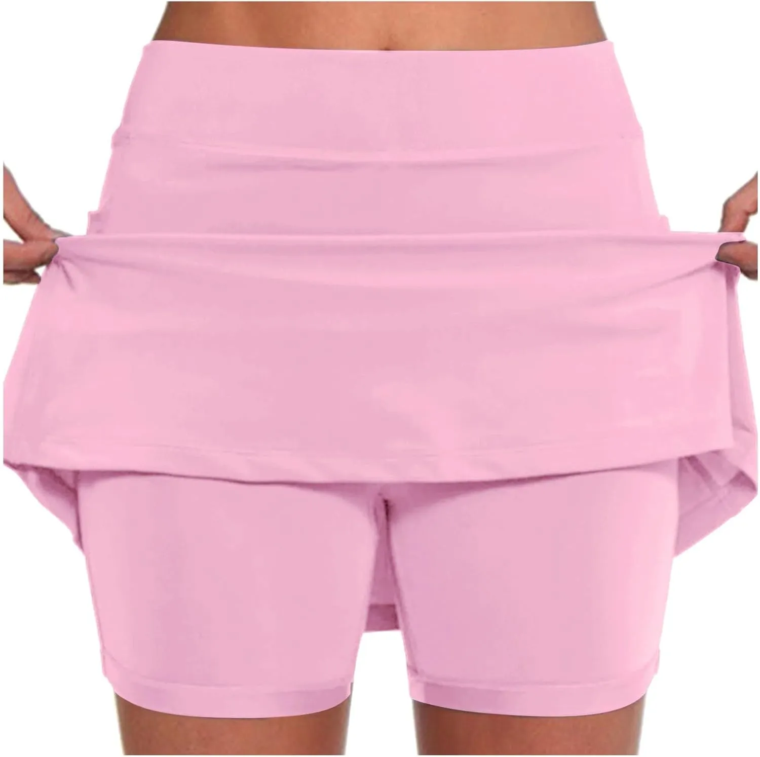 High Waisted Women's Pleated Tennis Skirts for Women with Shorts Elastic Comfort Athletic Shorts 2024 Golf Skirts