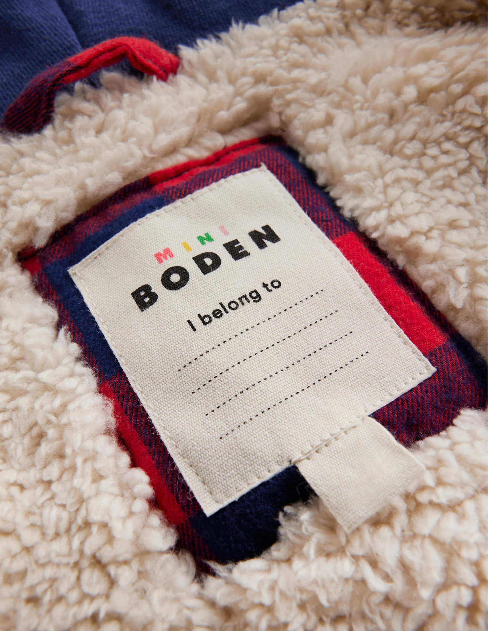 Hooded Borg Lined Jacket-Red / Blue Gingham