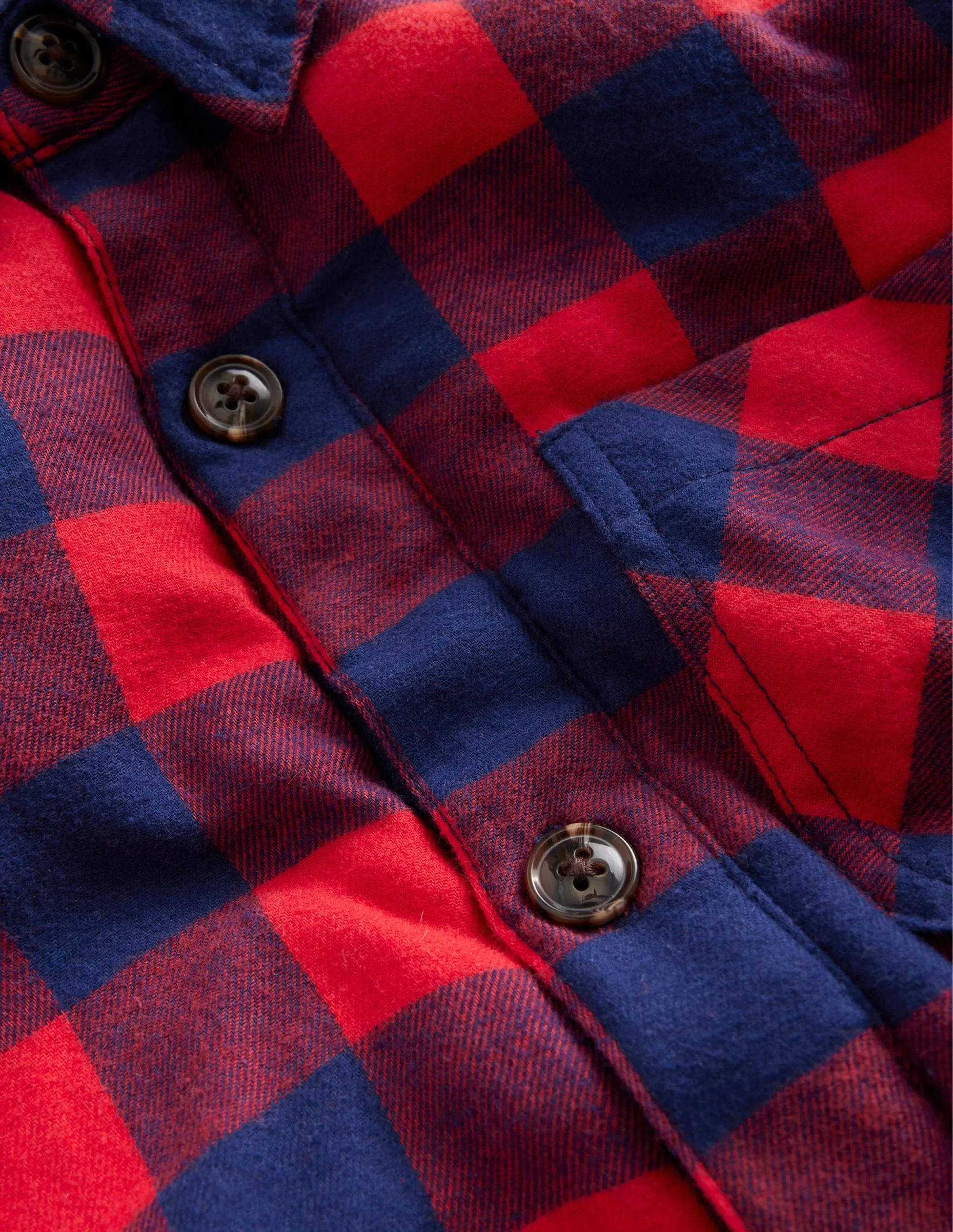 Hooded Borg Lined Jacket-Red / Blue Gingham