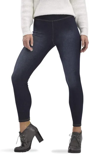 HUE Womens Plush Lined Warm & Cozy Denim Leggings