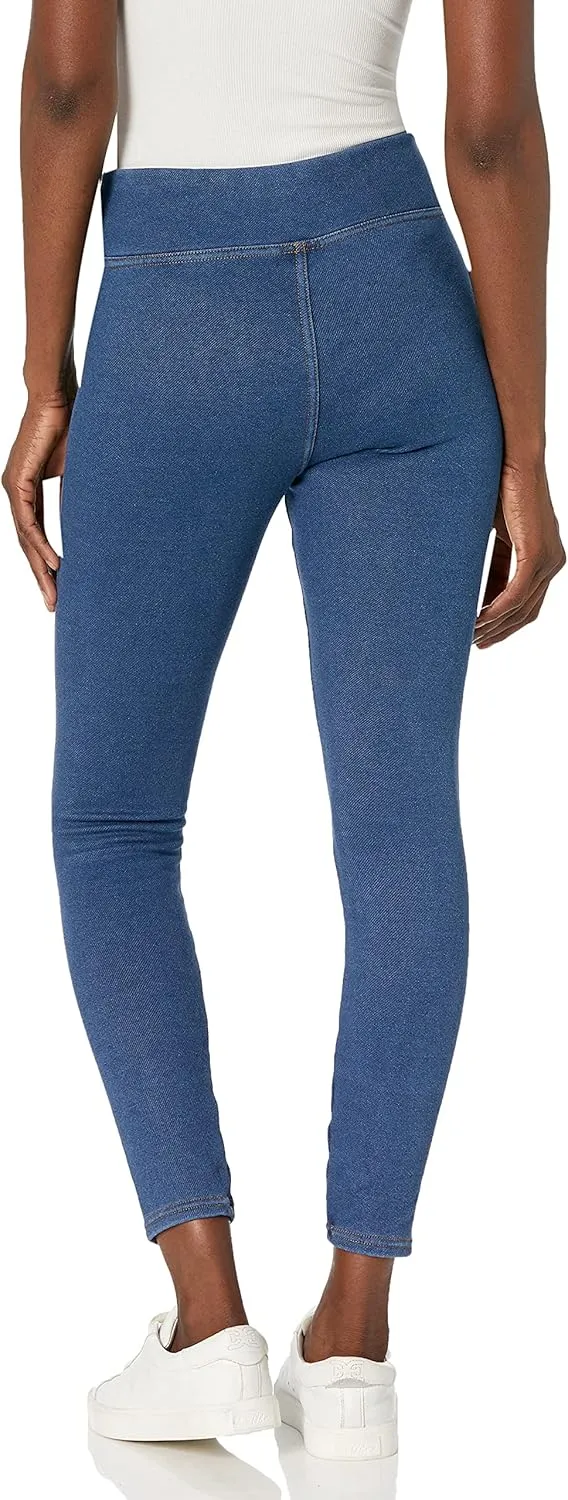 HUE Womens Plush Lined Warm & Cozy Denim Leggings