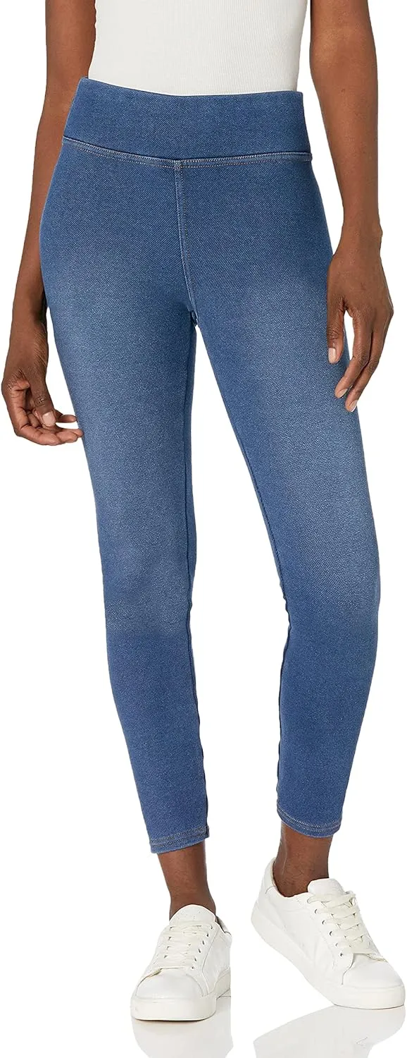 HUE Womens Plush Lined Warm & Cozy Denim Leggings