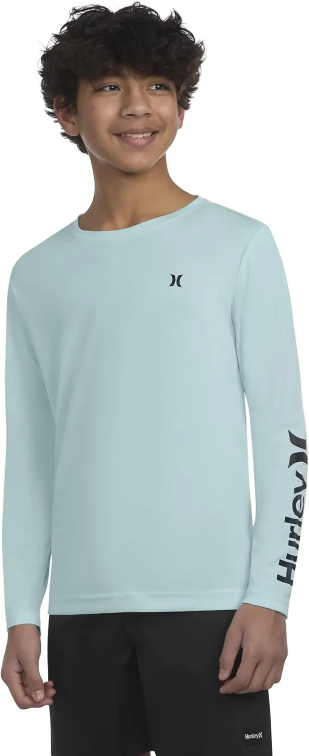 Hurley Boys' Long Sleeve UPF 50  Rash Guard Swim Shirt