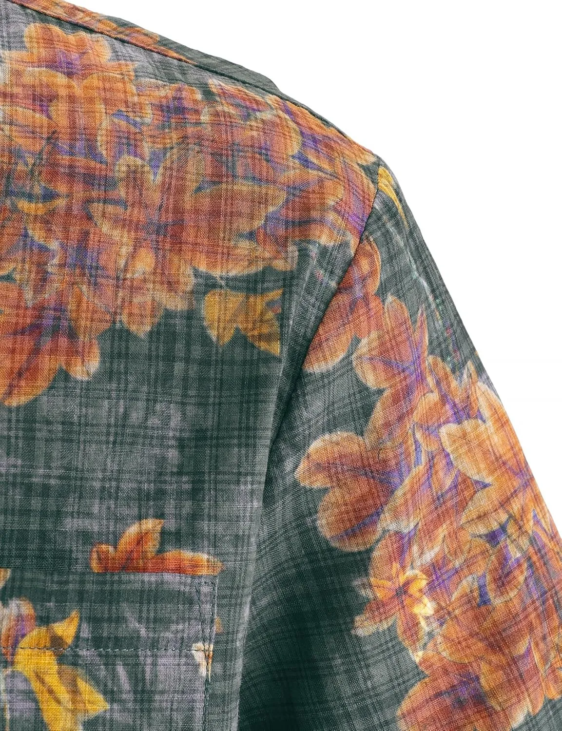 JOGAL Men's Flower Short Sleeve Button Down Hawaiian Shirt