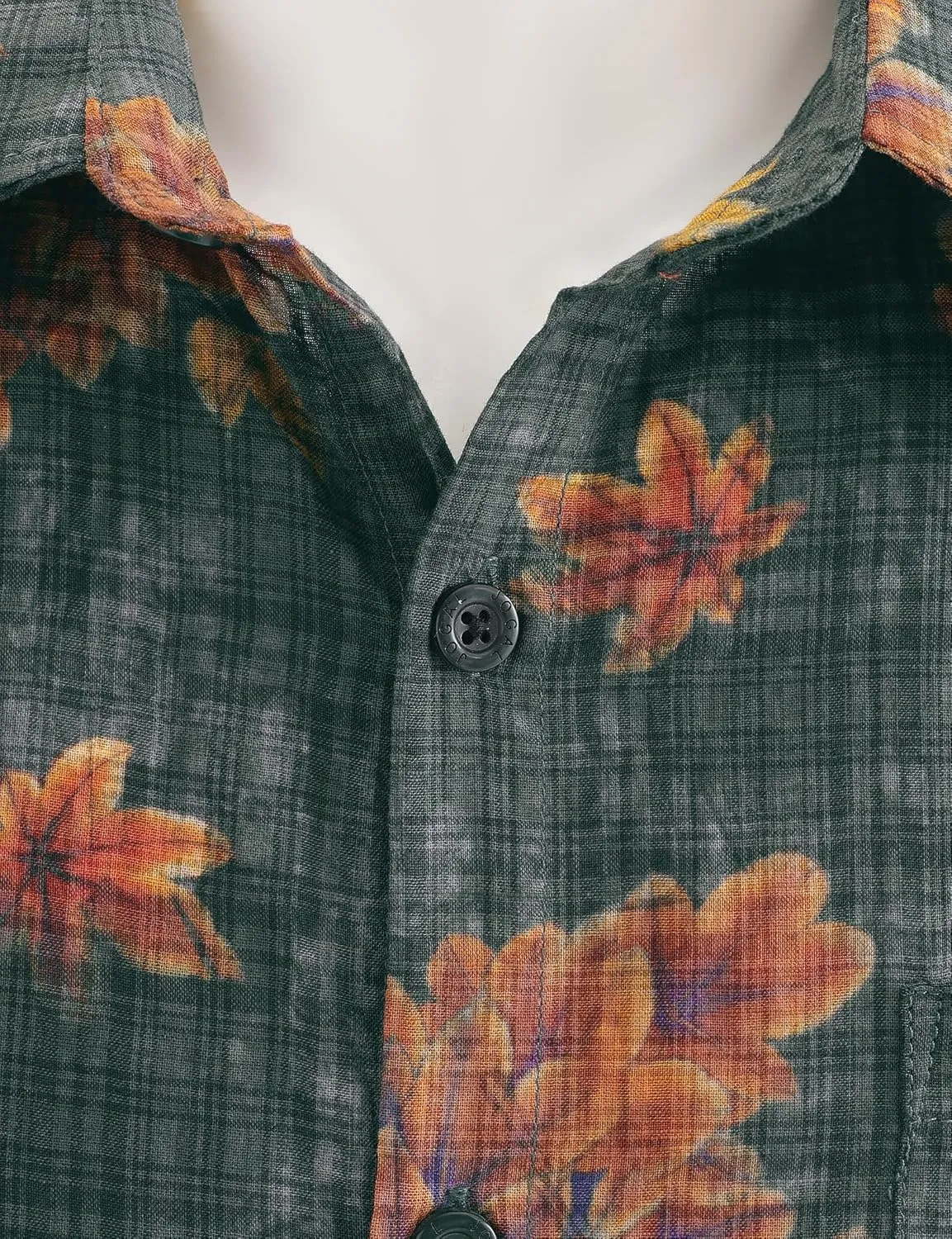 JOGAL Men's Flower Short Sleeve Button Down Hawaiian Shirt
