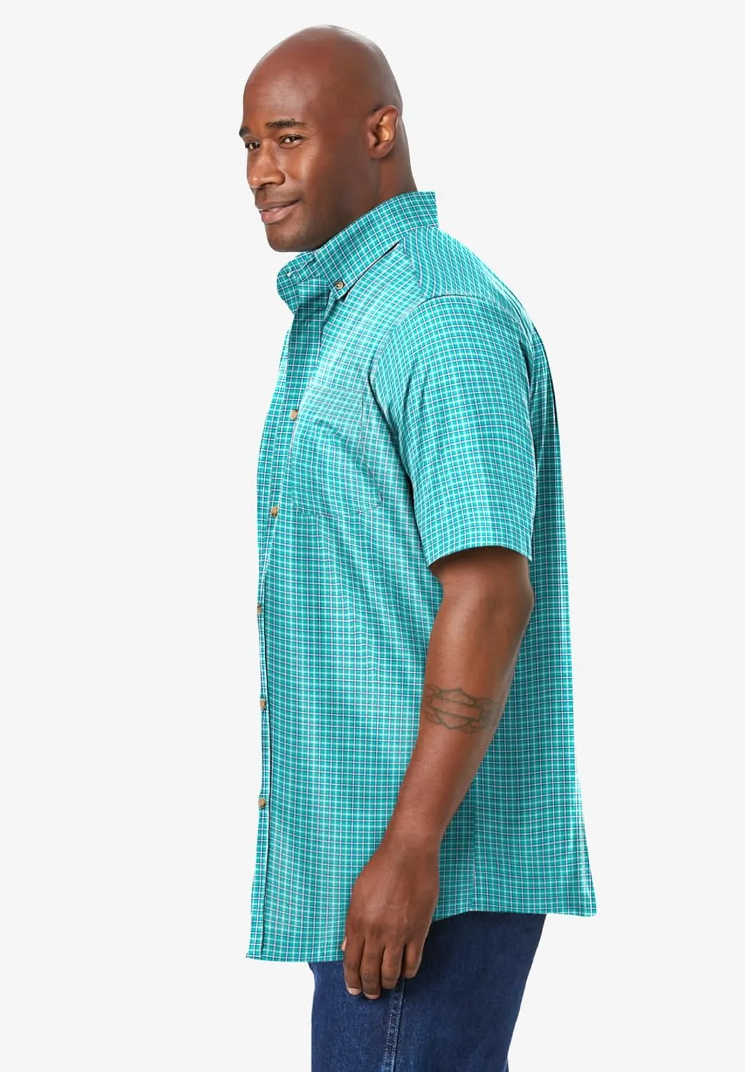 KingSize Men's Big & Tall Short Sleeve Wrinkle-Free Sport Shirt