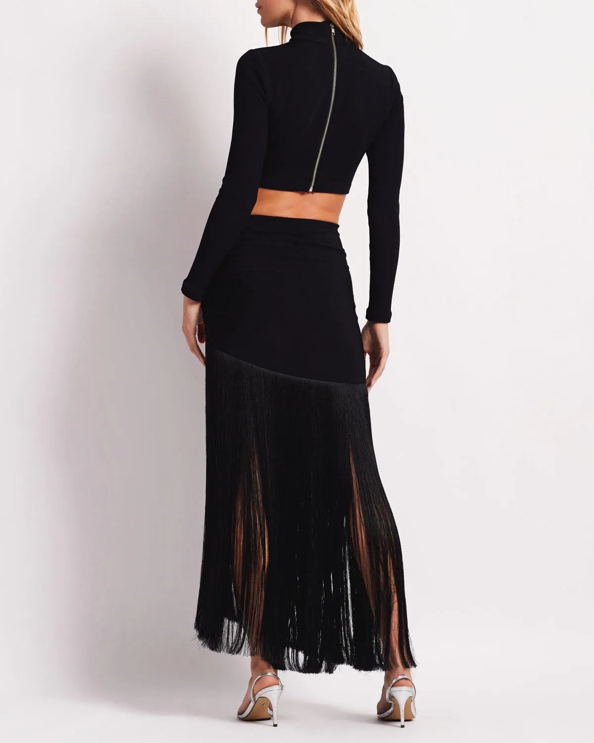 Knit Mock Neck Cropped Top