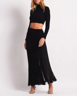 Knit Mock Neck Cropped Top