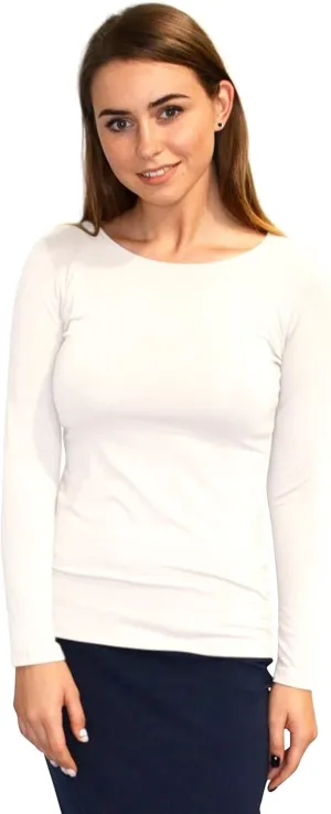 Kosher Casual High Neck Long Sleeve Top for Women Modest Layering Undershirt from
